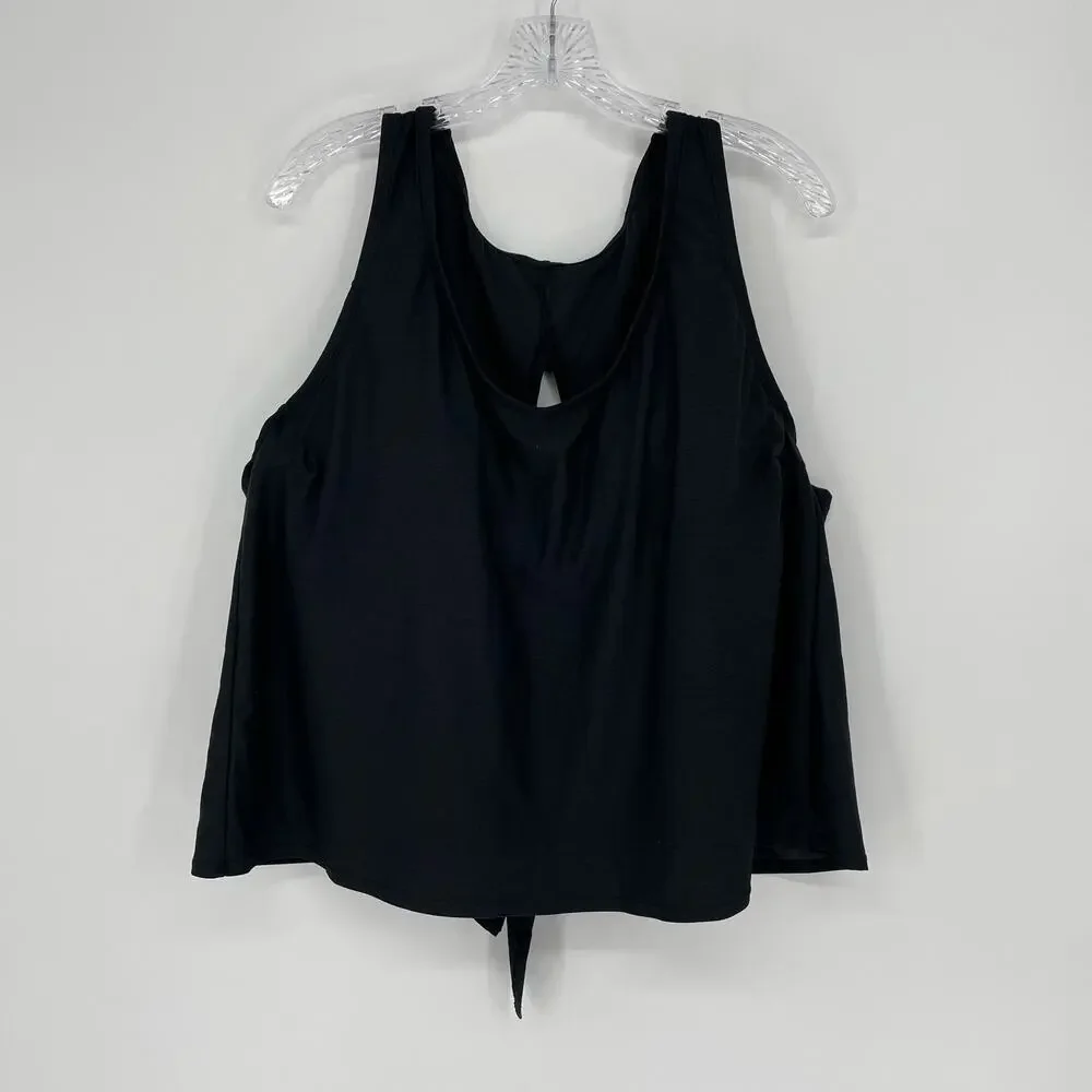 Shade & Shore Black Tankini Top Size 1X